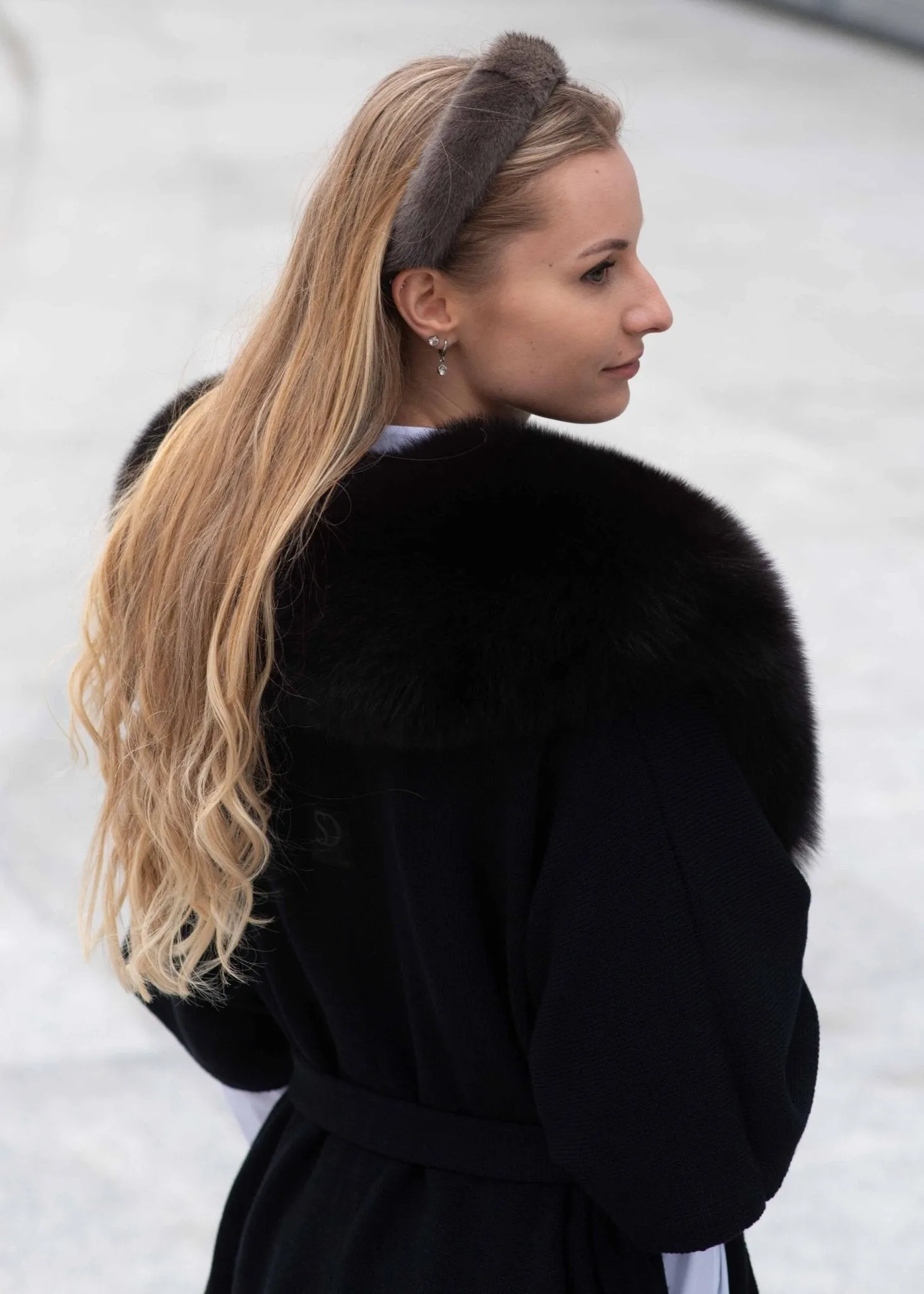 Cape With Fox Fur Collar