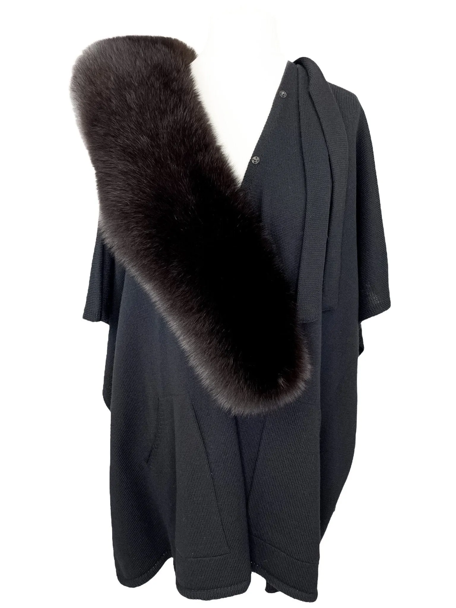 Cape With Fox Fur Collar