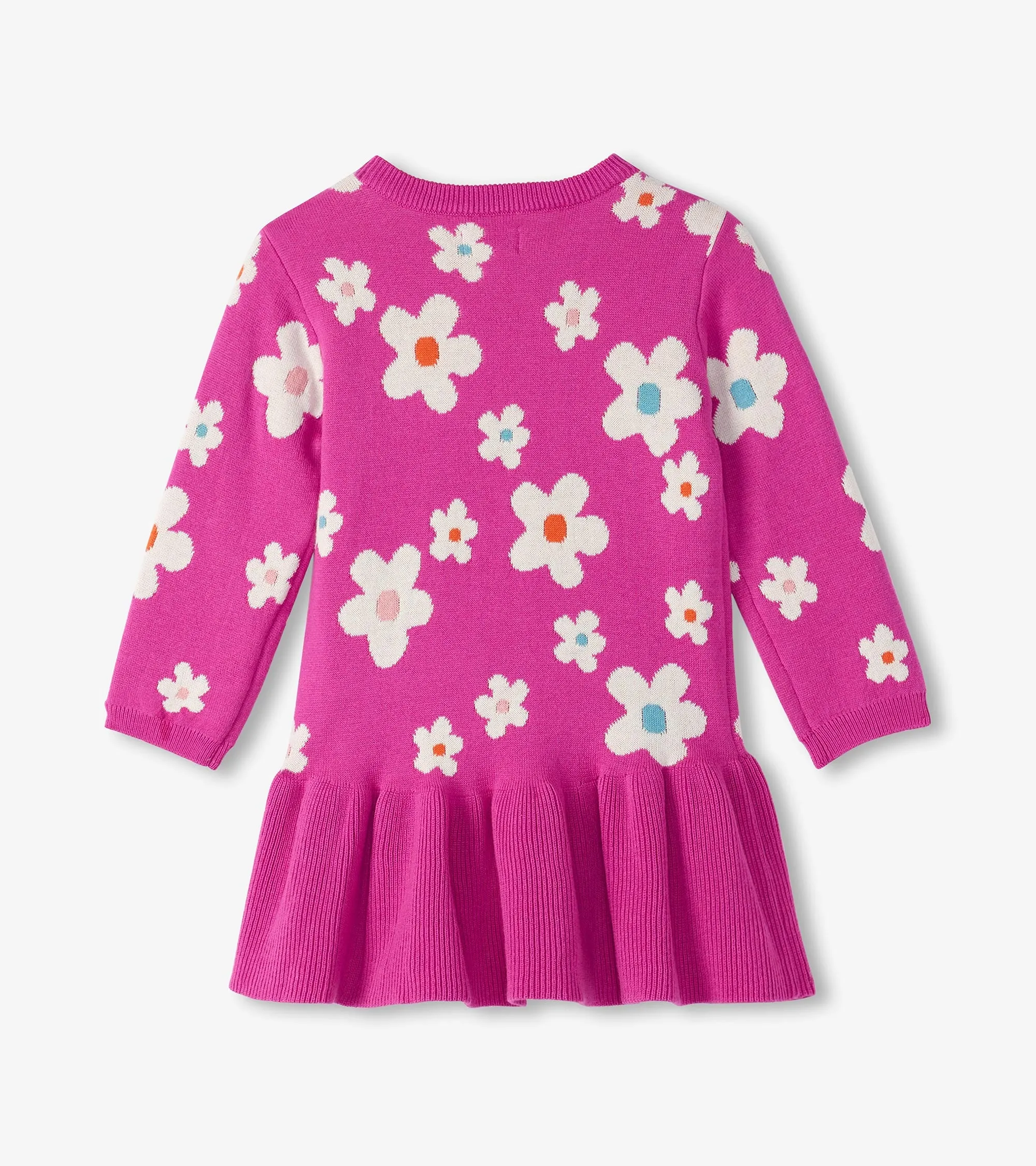 Girls Flowers Sweater Dress